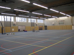 Interieur van de sporthal